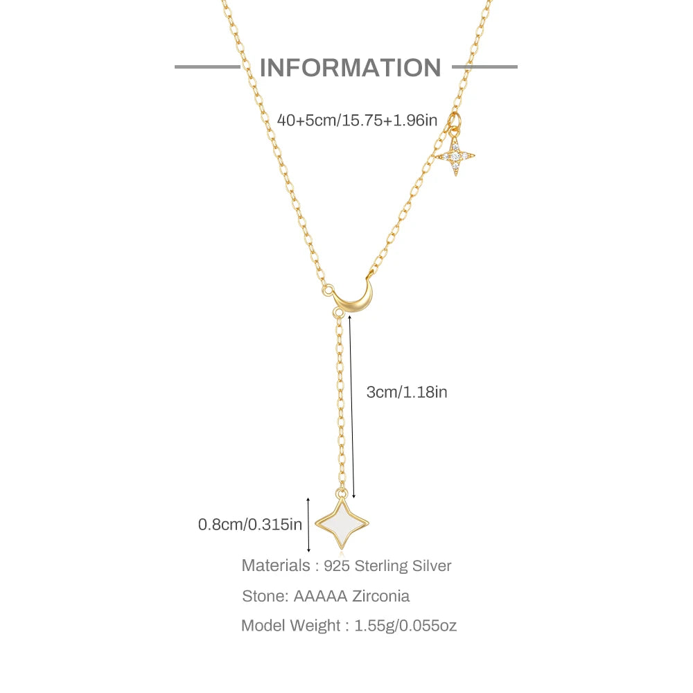 AIDE 925 Sterling Silver Personalized Snake Chain Adjustable Y Necklace Clavicle Pendant Chokers Necklace Women's Holiday Gifts