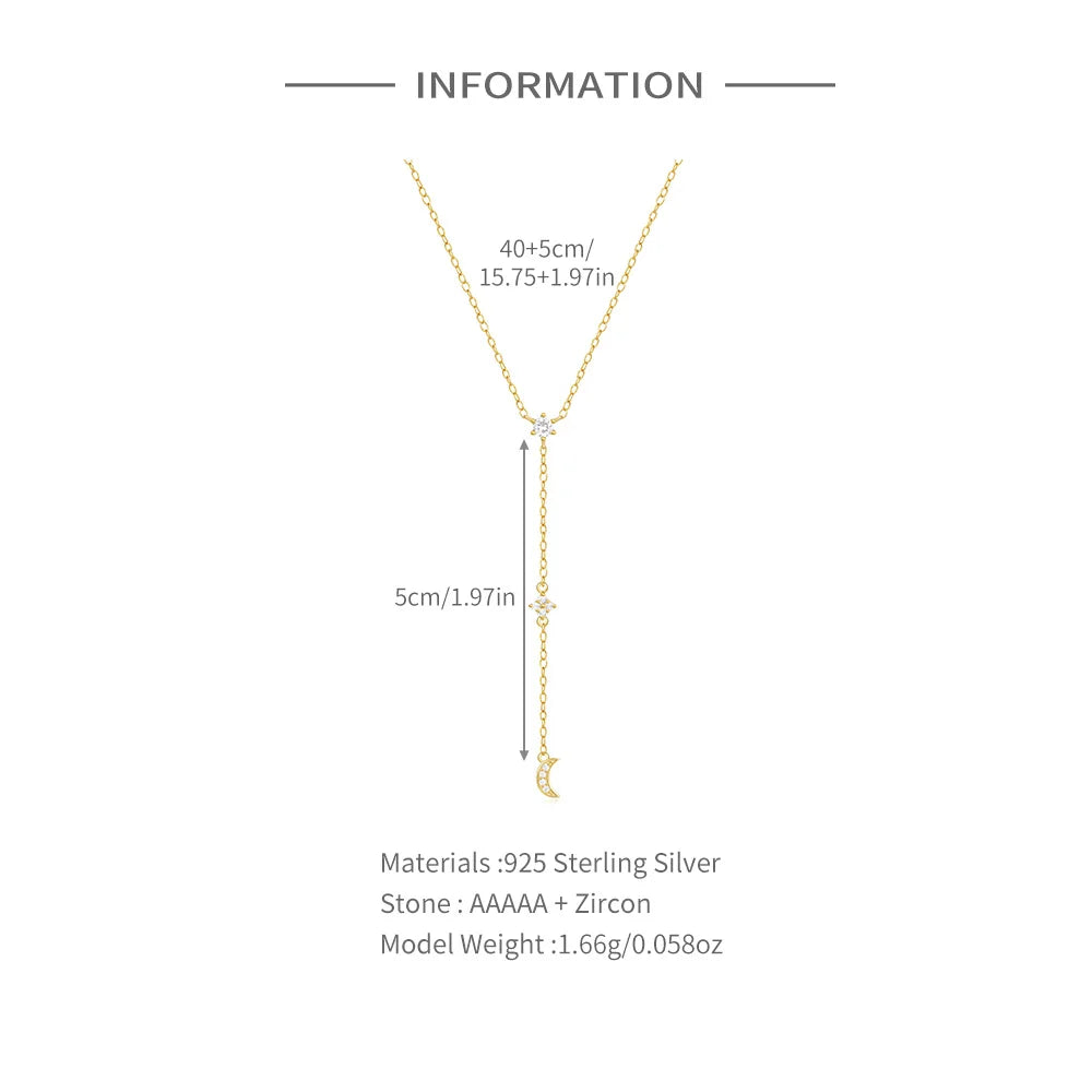 AIDE 925 Sterling Silver Personalized Snake Chain Adjustable Y Necklace Clavicle Pendant Chokers Necklace Women's Holiday Gifts