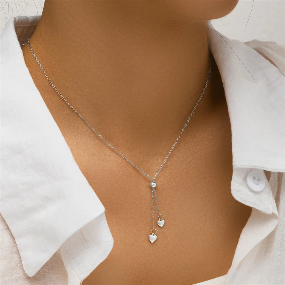 AIDE 925 Sterling Silver Personalized Snake Chain Adjustable Y Necklace Clavicle Pendant Chokers Necklace Women's Holiday Gifts