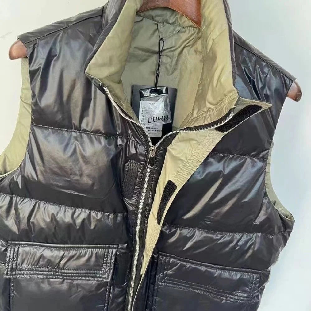 Down Vest For Men Luxury Designer Outdoor Duck Down Camisole Casual Loose Big Pocket Puffer Vest Men High Quality Jacket Coat