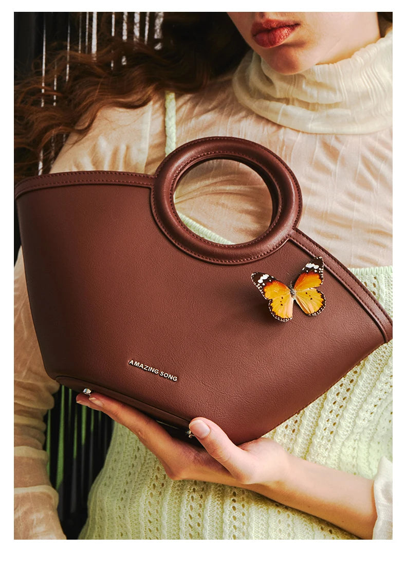 Amazing Song Shell Bag Handbag Niche Leather Ol Cross-Body Bag