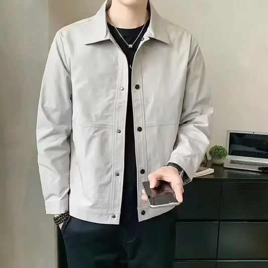 Casual Collared Men's Jacket Hot Sale Of The Season New Style British Style Versatile Spring Autumn Youth Casual Fashionable Mal