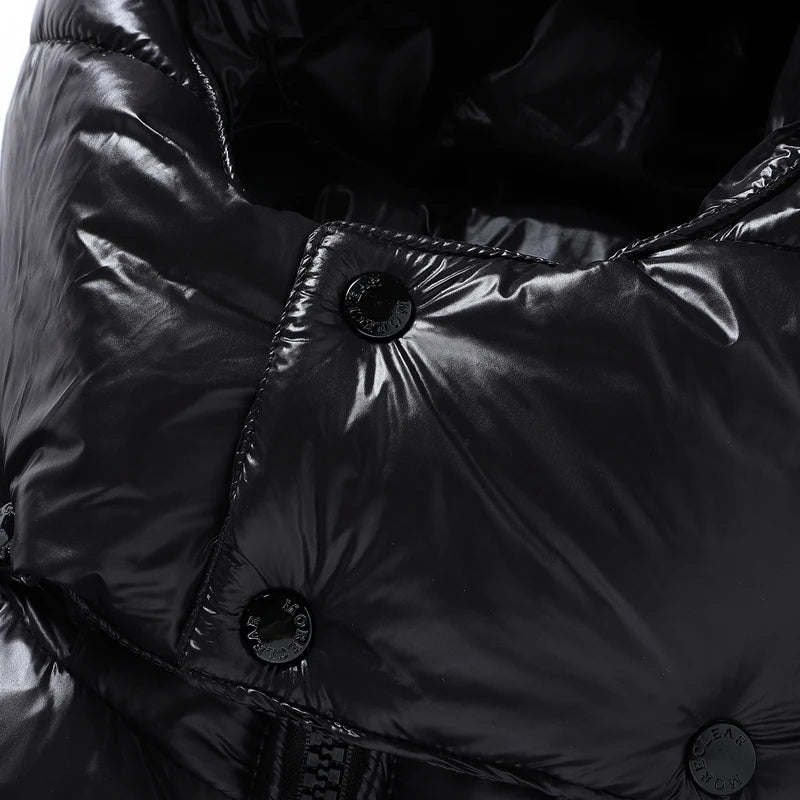 TRAF New Men's Winter Black Fashion Cold Warm Jacket Padded Thickened 90% White Duck Down Solid Color Fashion Leisure Jacket