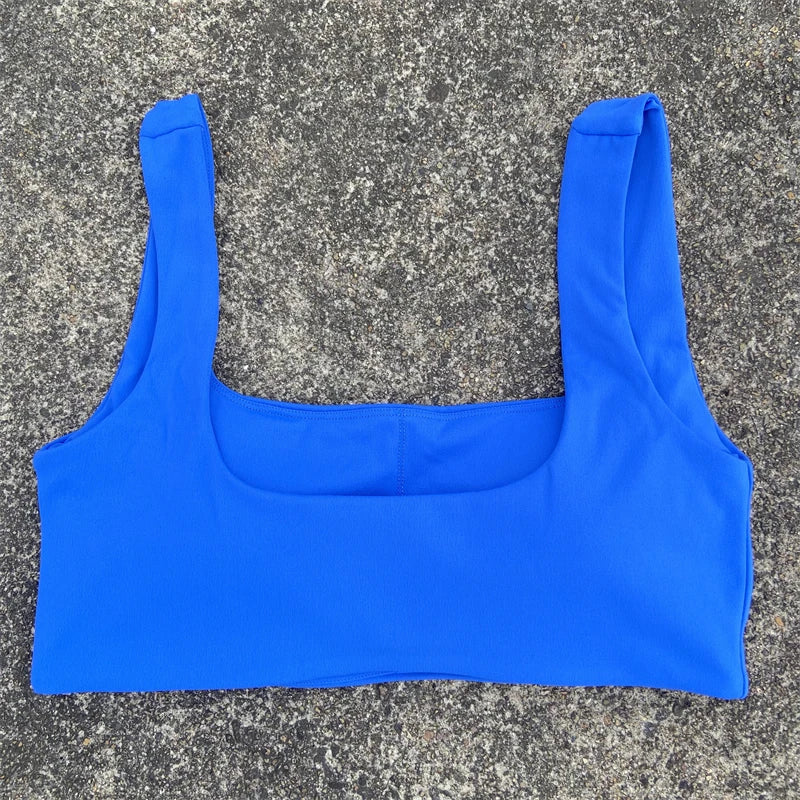Solid Color Sports Bra Push Up Gym Underwear Women Breathable Yoga Vest Clothes High Impact Fitness Workout Top With Chest Pad