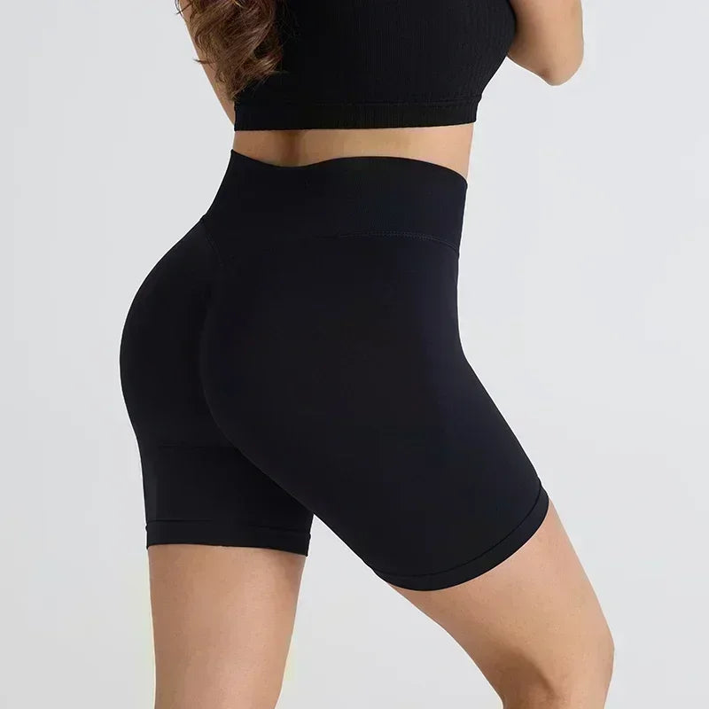 Impact Shorts Low Ribbed Waist Band Women Scrunch Bum Gym Shorts Seamless Yoga Shorts Workout Biker Short Stretch Fitness Short