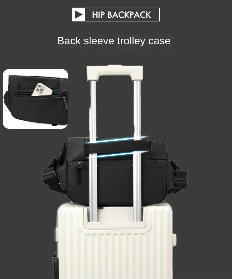 Premium Waterproof Magnetic Buckle Crossbody Bag Personality Fashion Men Messenger Bag Black Minimalist Shoulder Bags Men Bag
