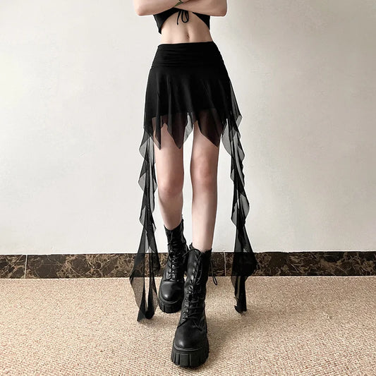 Spring New Solid Color All-match High Street Fashionable Personalized Tight Sexy Hot Cool Women's Tassel Pencil Skirt