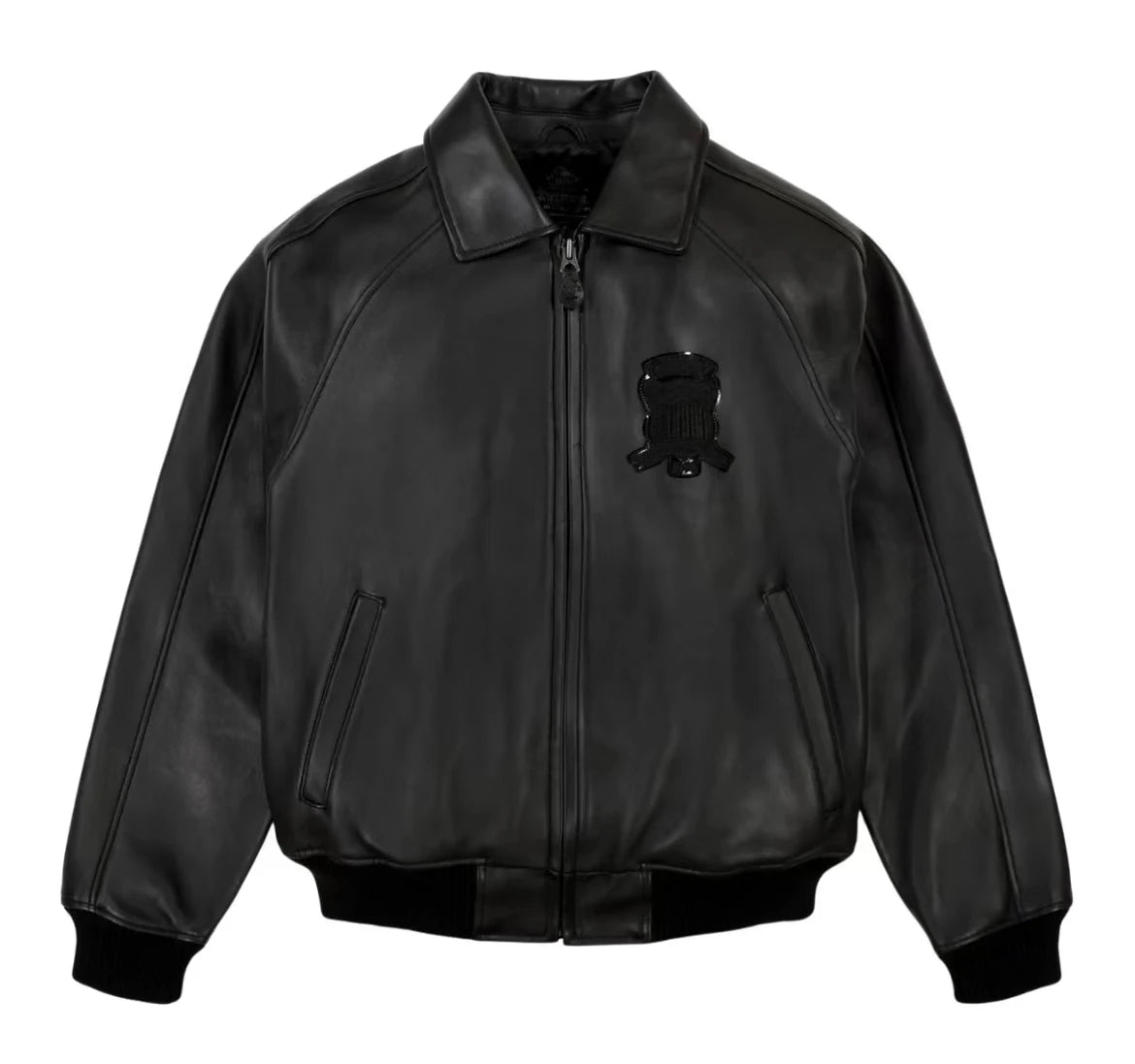 Men's Genuine Leather Varsity Jacket Us plus size Thick European lambskin High Quality Embroidery Avirex Brand
