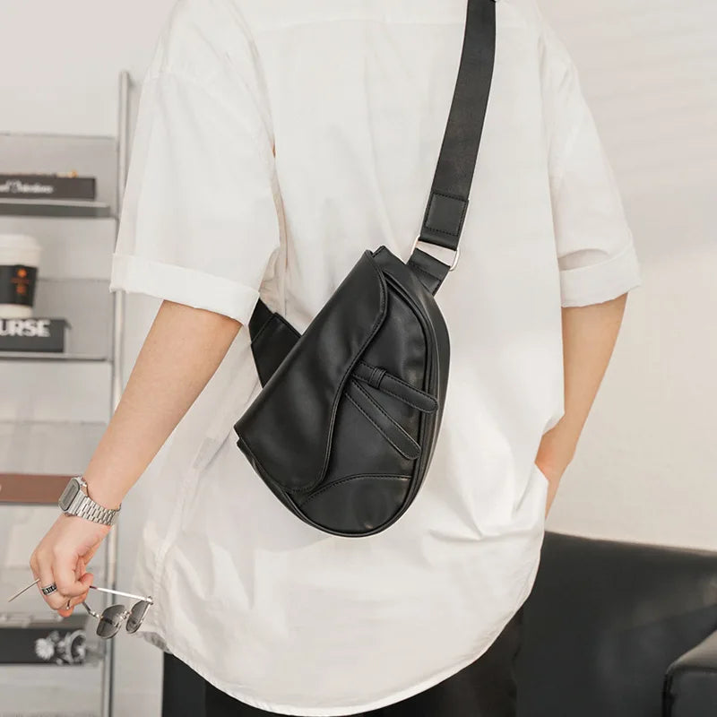 GUMST Men Shoulder Bag Gun shape Casual Brown Men Bag Leather Men's Messenger Bag