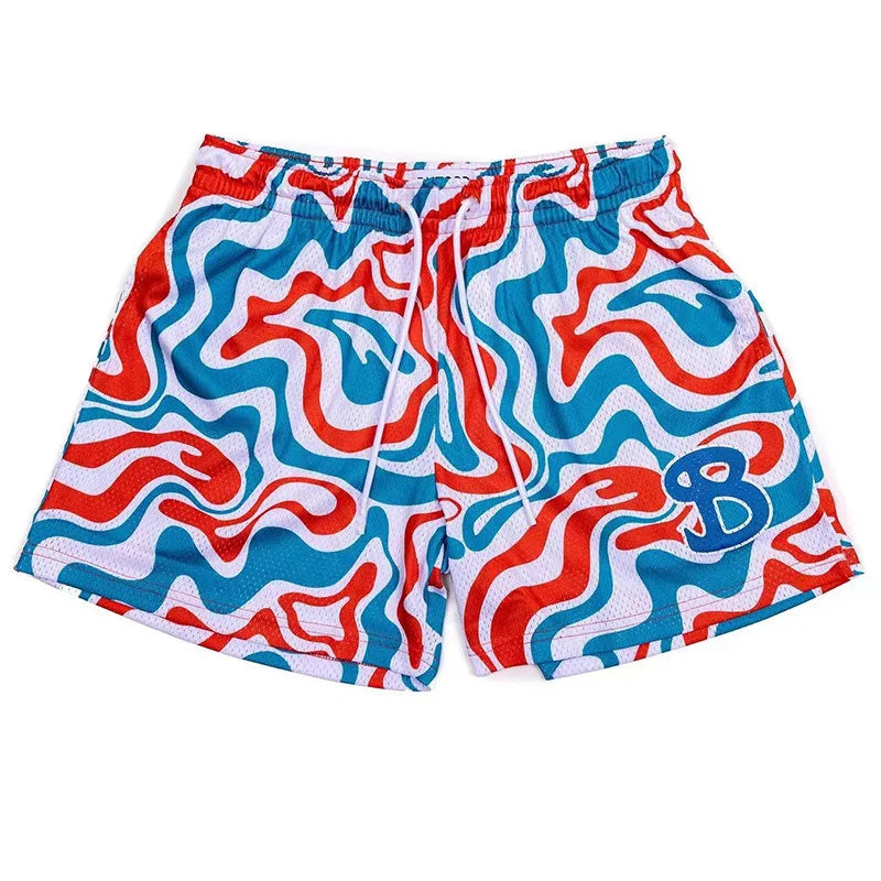 BKTSQD brand man Training sports shorts men's mesh quick drying quarter knee basketball running beach short pants