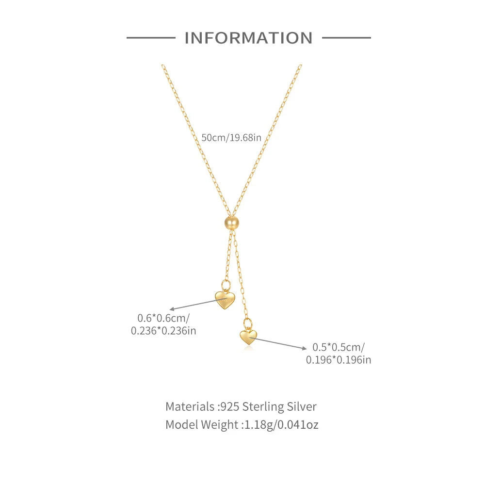 AIDE 925 Sterling Silver Personalized Snake Chain Adjustable Y Necklace Clavicle Pendant Chokers Necklace Women's Holiday Gifts