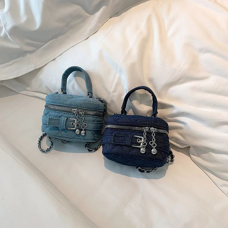 Jeans Mini Crossbody Bag Waistbag for Women Casual Durable Cute Bag for Girl Small Belt Kids Snack Cosmetic Makeup Shoulder Bags