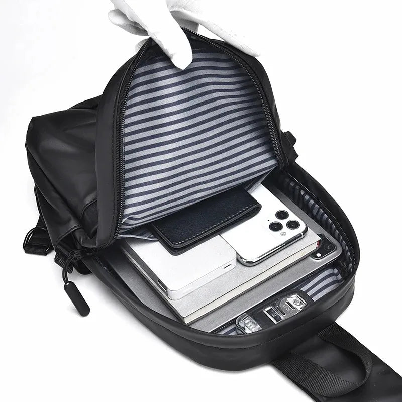 Men Portable Chest Bag Trendy Street New Messenger Bag Men Sports Large Capacity Diagonal Crossbody Bag Universal Shoulder Bag