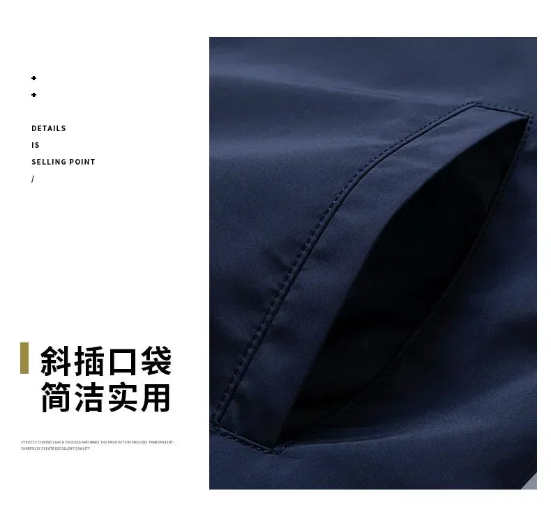Business Casual Jacket Dad Outer Suit Coat New Men's Middle-aged and Elderly Stand-up Collar Plus Size Spring and Autumn