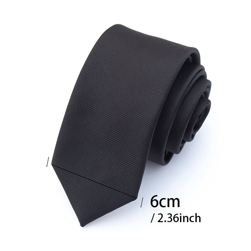 New Classic Black Ties for Men High Quality Women Neckties for Wedding Party Business Adult Neck Tie Casual Solid Accessories