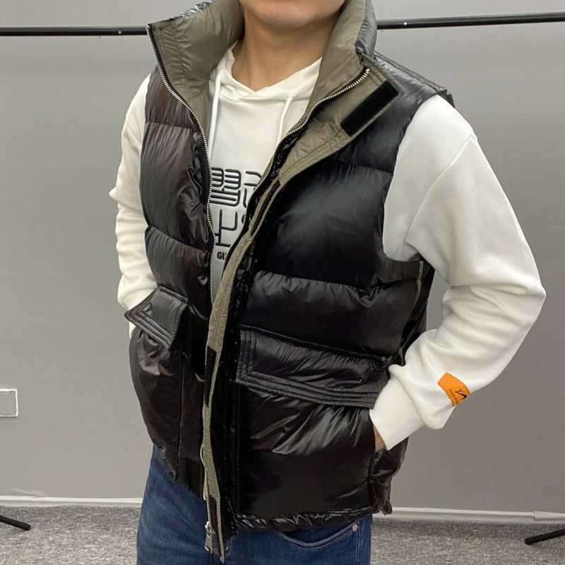 Down Vest For Men Luxury Designer Outdoor Duck Down Camisole Casual Loose Big Pocket Puffer Vest Men High Quality Jacket Coat