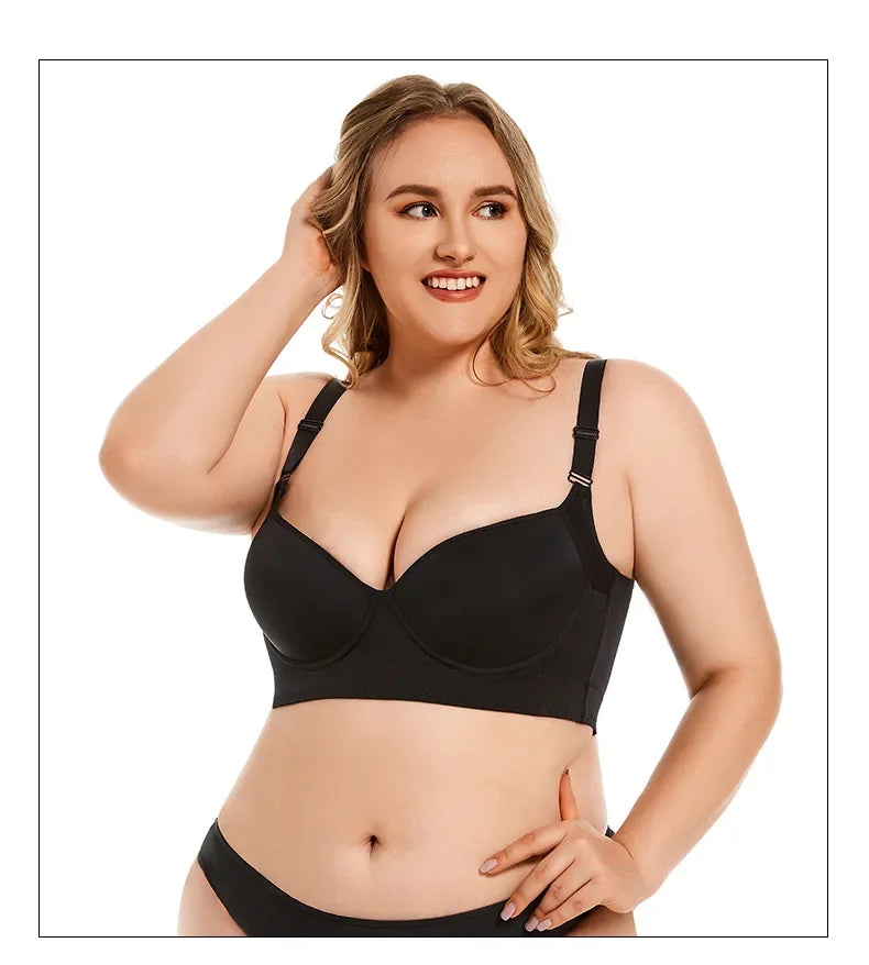 Push-Up Back Smoothing Bra Back Smooth Out Shaper Plus Size Wide Band Bras Shapewear Back Fat Smooth Underwear Shapers F Cup