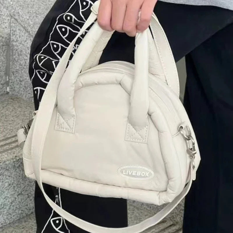 Xiuya Sweet Cute Handbags for Women Fluffy Soft Clouds Casual Crossbody Bag Harajuku 2023 Style Summer New Fashion Shoulder Bag