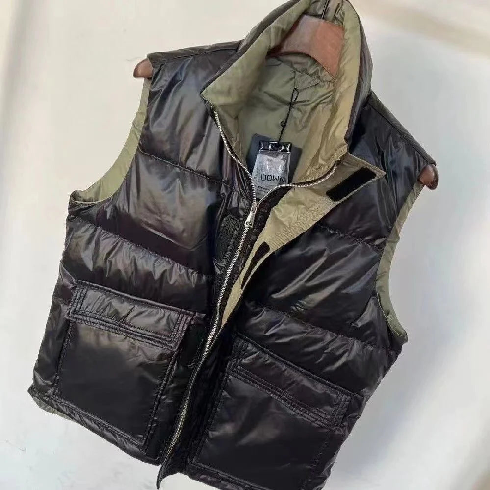 Down Vest For Men Luxury Designer Outdoor Duck Down Camisole Casual Loose Big Pocket Puffer Vest Men High Quality Jacket Coat
