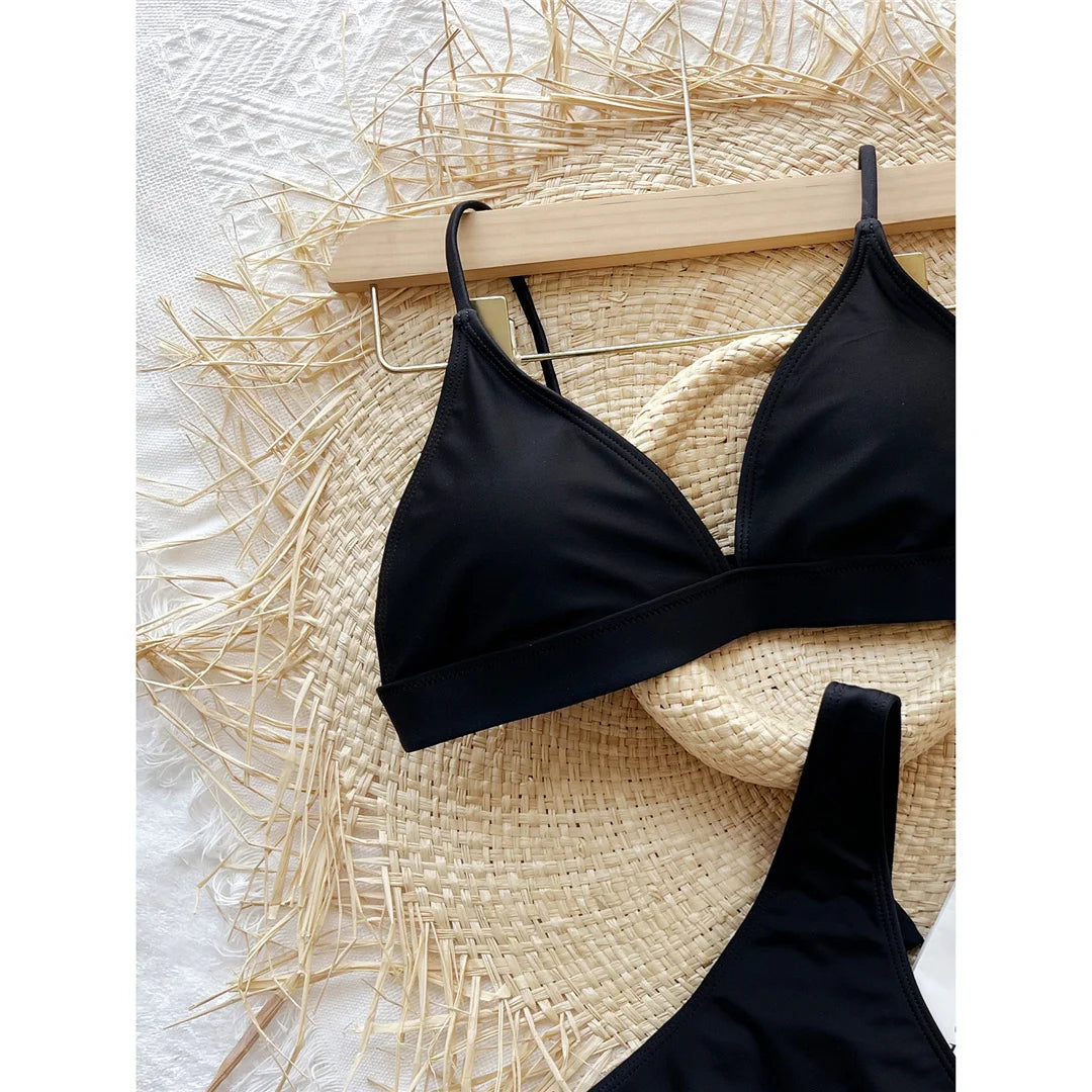 New Sexy Bow Thong High Cut Bikini Female Swimsuit Women Swimwear Two-pieces Bikini set Padded Bather Bathing Suit Swim V3490