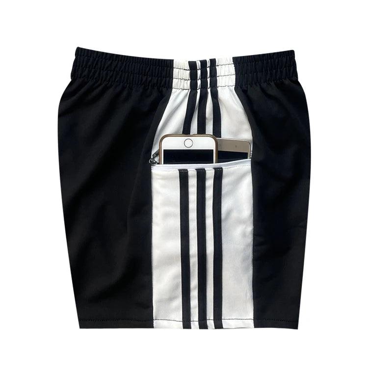 Glossy Pockets Men's Shorts Outdoor Fitness Male Plus Size Casual Sports Basketball Bottoms