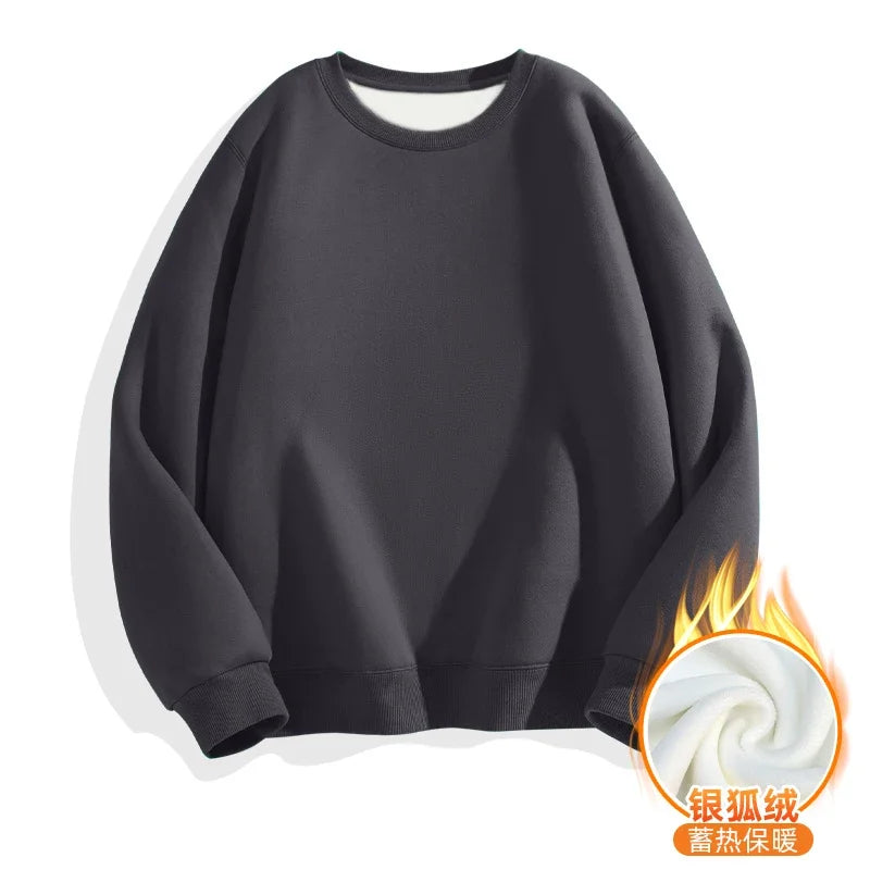 LEGIBLE 2025 Autumn Winter Woman's Hoodies Oversize Female Loose Solid Thicken Fleece Warm Women Sweatshirts Lady