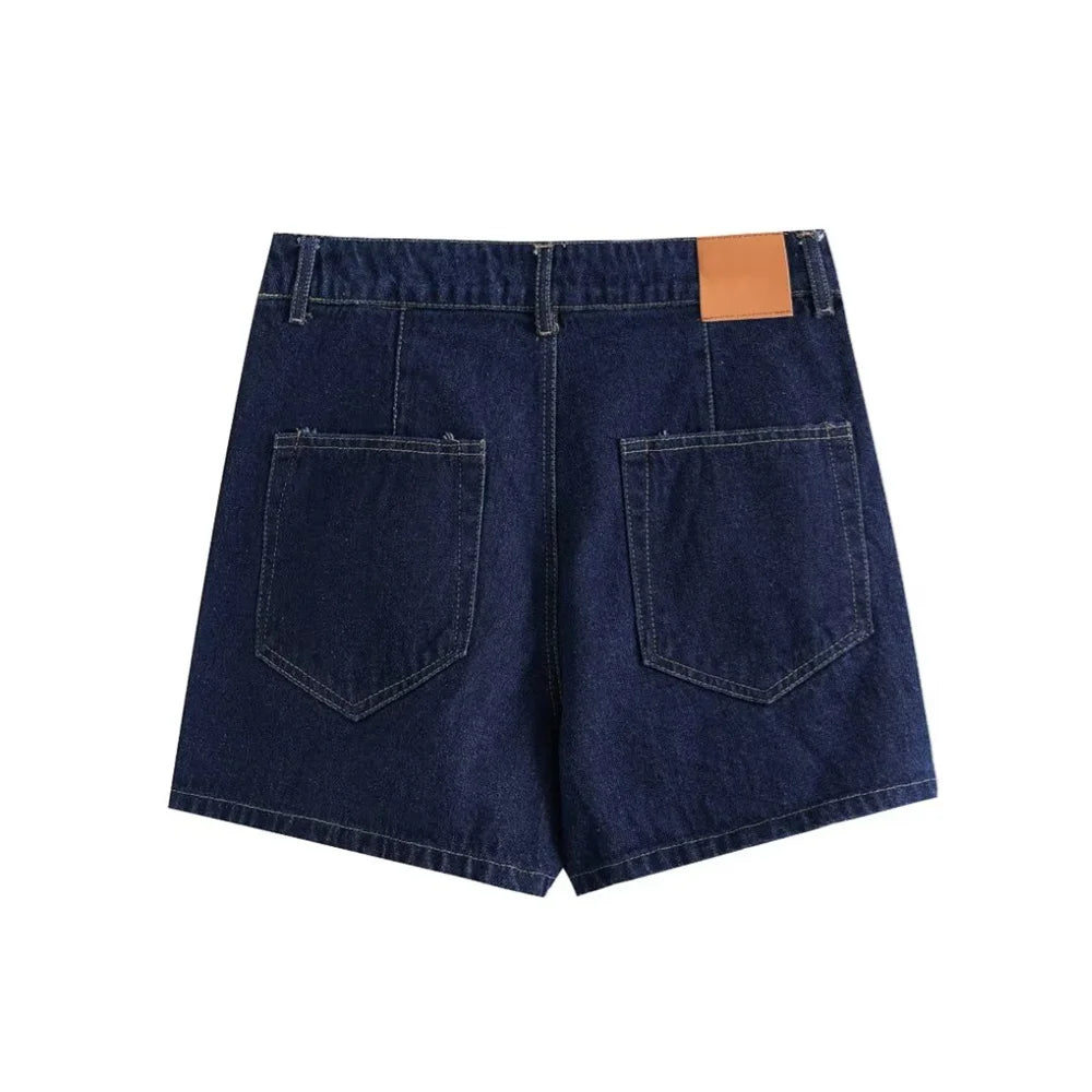2024ZAR * Spring/Summer New Women's American Retro Versatile, Small and Popular, Western Design, Button Decorated Jeans Skirt