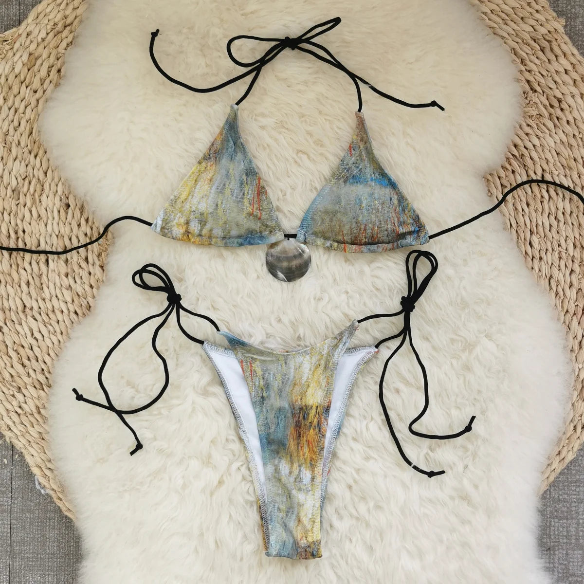 SEAURAL 2025 New Sexy Lace-up Brazilian Bikini Women Swimsuits Printed Swimwear Backless Biquini Swimsuits Beachwear Vacation