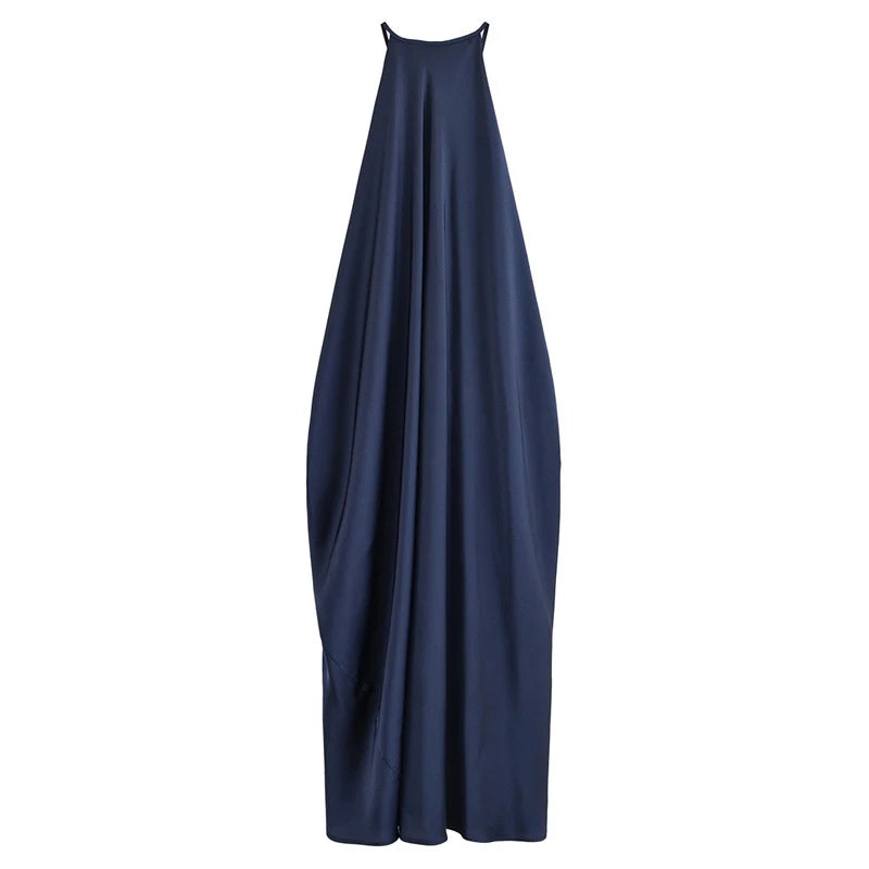 Sexy Halter Women's Dressess Elegant  Lace Up Backless Sleeveless Oversize Dress Female Summer New Lady Party Robes