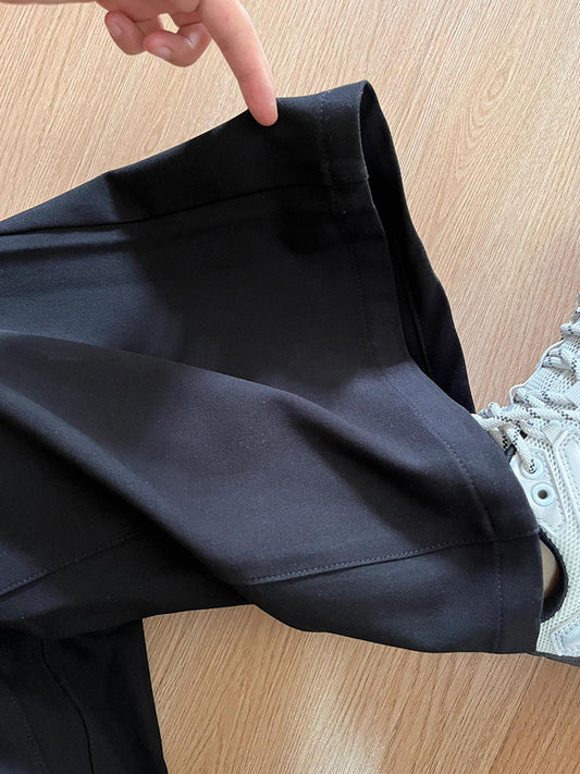 Black High-end Loose Lazy Style Women's Small Size Wide-leg Pants